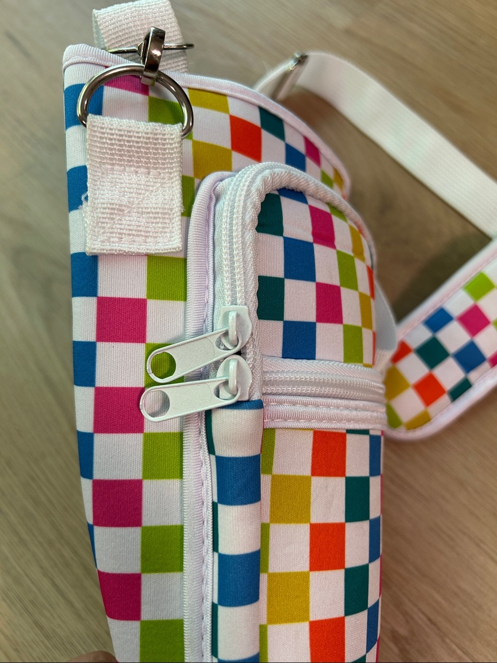 Water Bottle Cup Sleeve With Pouch Crossbody Water Bottle Holder- White Strap - Picture 13 of 16